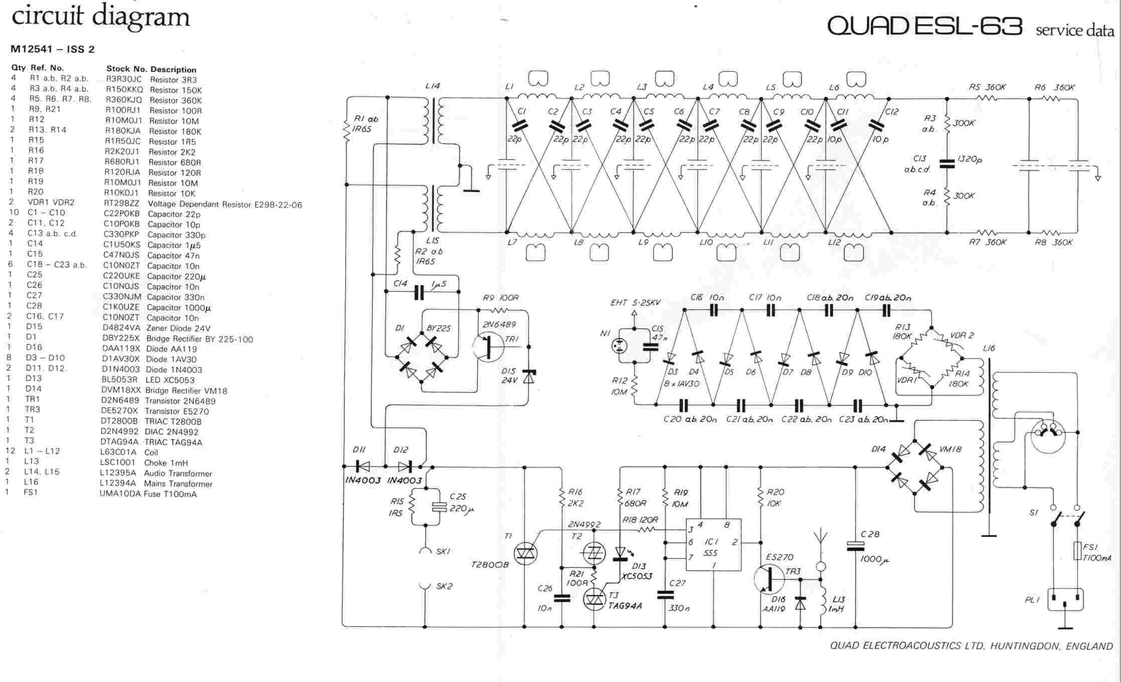 Quad ESL63 Plinth Unit Power Transformer Electrostatic Base ESL EHT Clamp DELAY 